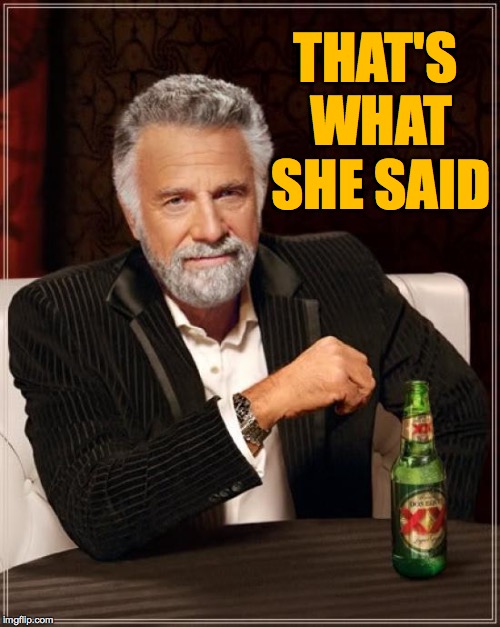The Most Interesting Man In The World Meme | THAT'S WHAT SHE SAID | image tagged in memes,the most interesting man in the world | made w/ Imgflip meme maker