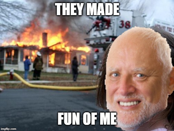 Beware of Harold's Rage! | THEY MADE; FUN OF ME | image tagged in memes,funny,hide the pain harold,burn | made w/ Imgflip meme maker