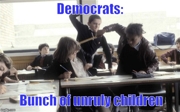 Democrats act like a bunch of unruly children | Democrats:; Bunch of unruly children | image tagged in democrats,childish,stupid people,violence | made w/ Imgflip meme maker