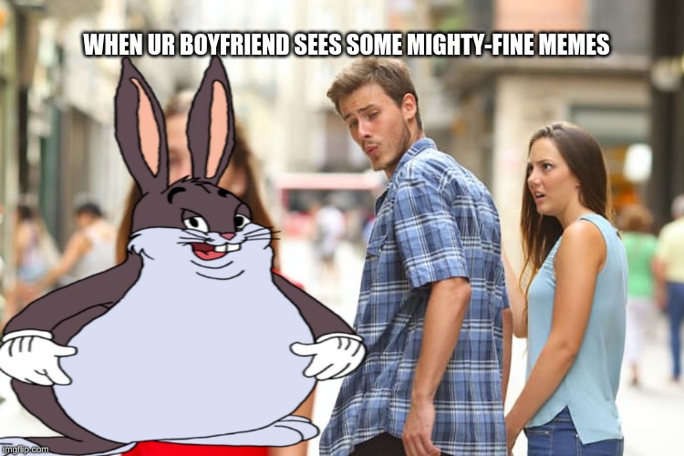 WHEN UR BOYFRIEND SEES SOME MIGHTY-FINE MEMES | WHEN UR BOYFRIEND SEES SOME MIGHTY-FINE MEMES | image tagged in memes,funny,big chungus | made w/ Imgflip meme maker