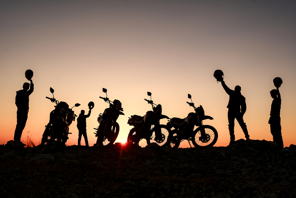 Motorcycles sunset Blank Meme Template