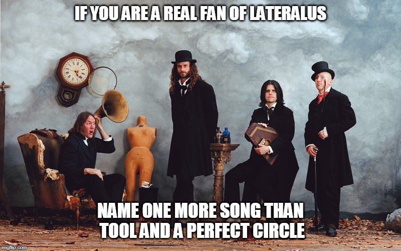 IF YOU ARE A REAL FAN OF LATERALUS; NAME ONE MORE SONG THAN TOOL AND A PERFECT CIRCLE | made w/ Imgflip meme maker