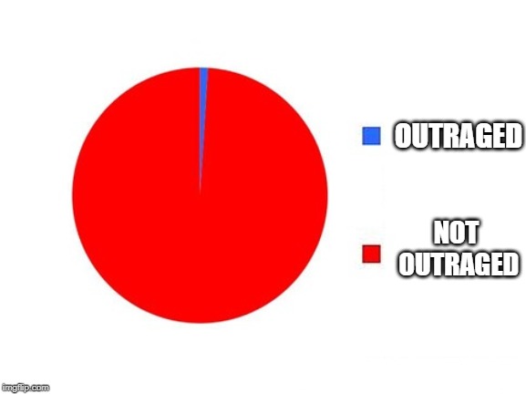 circle graph | OUTRAGED; NOT OUTRAGED | image tagged in circle graph | made w/ Imgflip meme maker