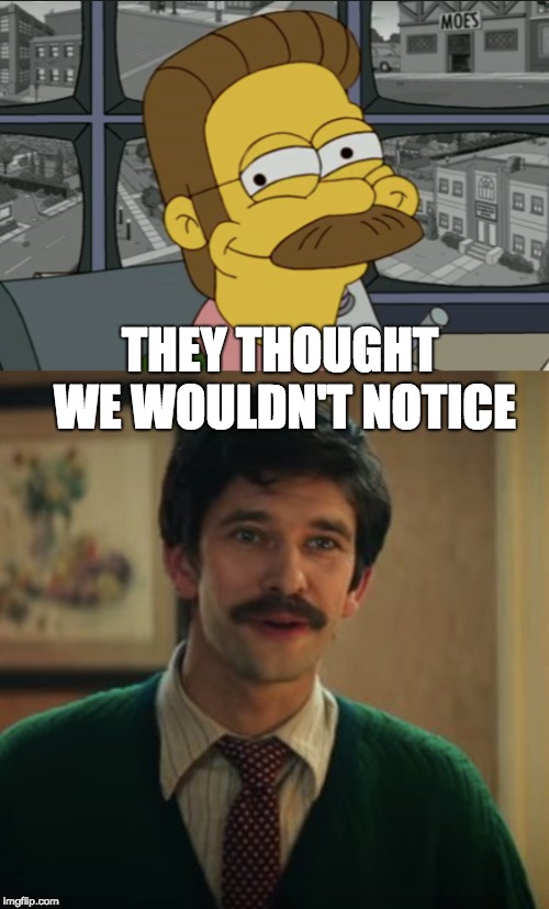 Ned Flanders in Disney | THEY THOUGHT WE WOULDN'T NOTICE | image tagged in ned flanders smile,mary poppins,ned flanders | made w/ Imgflip meme maker