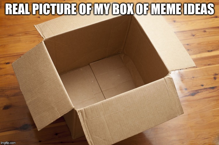 Empty Box | REAL PICTURE OF MY BOX OF MEME IDEAS | image tagged in empty box | made w/ Imgflip meme maker