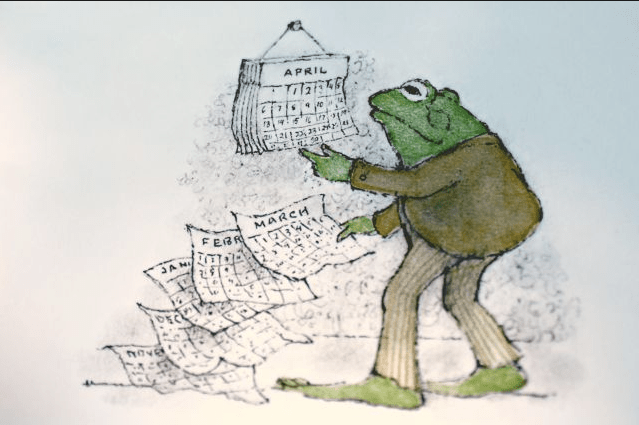 frog and toad calendar Blank Meme Template