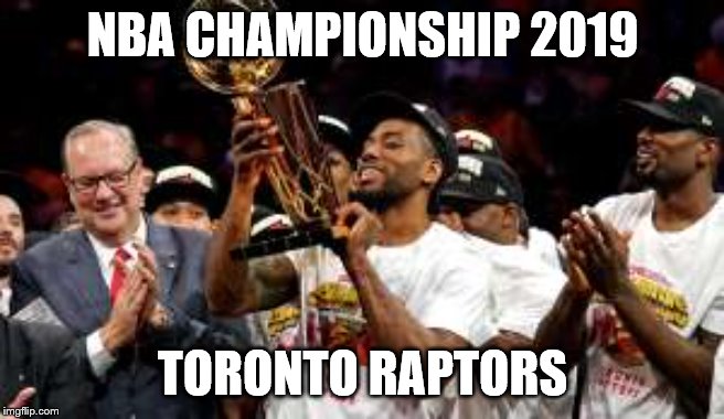 NBA Championship 2019 | NBA CHAMPIONSHIP 2019; TORONTO RAPTORS | image tagged in nba championship 2019,toronto raptors,sports,meme,memes | made w/ Imgflip meme maker