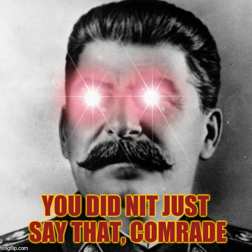 Angry Stalin | YOU DID NIT JUST SAY THAT, COMRADE | image tagged in angry stalin | made w/ Imgflip meme maker