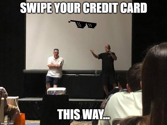 SWIPE YOUR CREDIT CARD; THIS WAY... | made w/ Imgflip meme maker