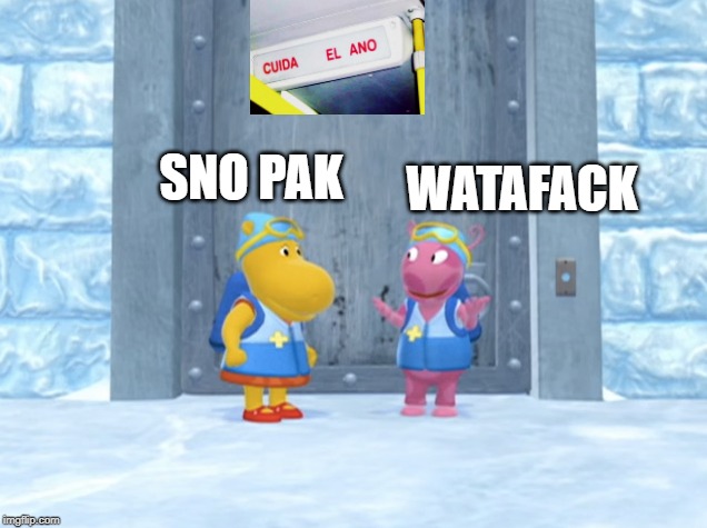 The Snow Fort | WATAFACK; SNO PAK | image tagged in the snow fort | made w/ Imgflip meme maker