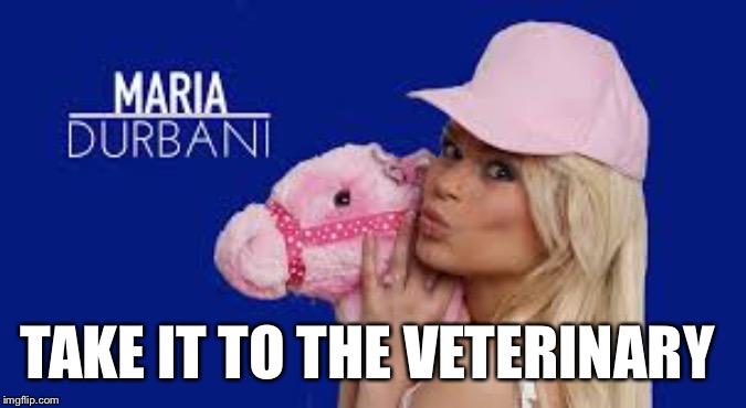 Maria Durbani | TAKE IT TO THE VETERINARY | image tagged in maria durbani | made w/ Imgflip meme maker