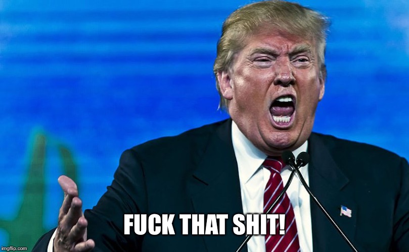 angry trump | F**K THAT SHIT! | image tagged in angry trump | made w/ Imgflip meme maker