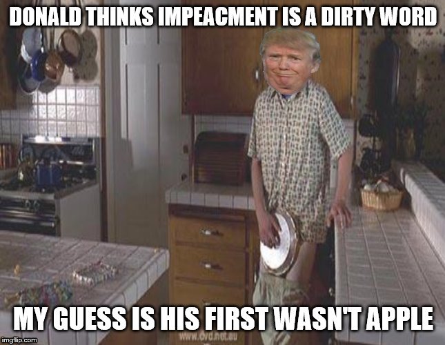 Impeachment is a dirty word | image tagged in impeachment,trump | made w/ Imgflip meme maker