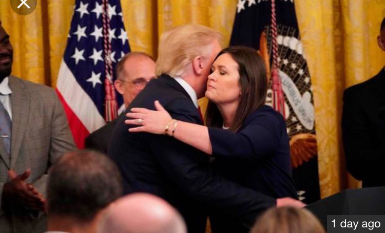 High Quality Trump Hugging Sarah Blank Meme Template