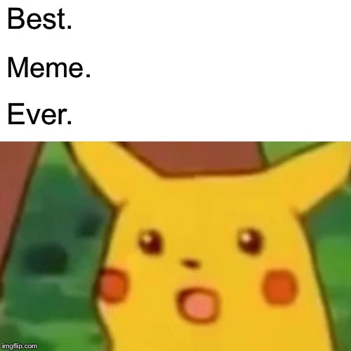 Surprised Pikachu Meme | Best. Meme. Ever. | image tagged in memes,surprised pikachu | made w/ Imgflip meme maker