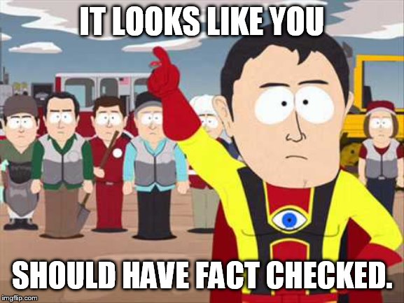 who fact checks the fact checkers? | IT LOOKS LIKE YOU; SHOULD HAVE FACT CHECKED. | image tagged in captian hindsight | made w/ Imgflip meme maker