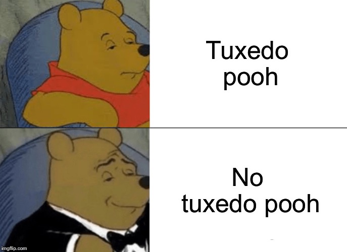 Tuxedo Winnie The Pooh Meme | Tuxedo pooh; No tuxedo pooh | image tagged in memes,tuxedo winnie the pooh | made w/ Imgflip meme maker