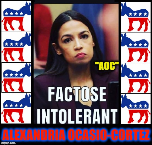 Hey, ya'll give AOC a break, she suffers from a rare condition... | "AOC"; ALEXANDRIA OCASIO-CORTEZ; FACTOSE INTOLERANT | image tagged in vince vance,democrats,aoc,alexandria ocasio-cortez,facts,lactose intolerant | made w/ Imgflip meme maker