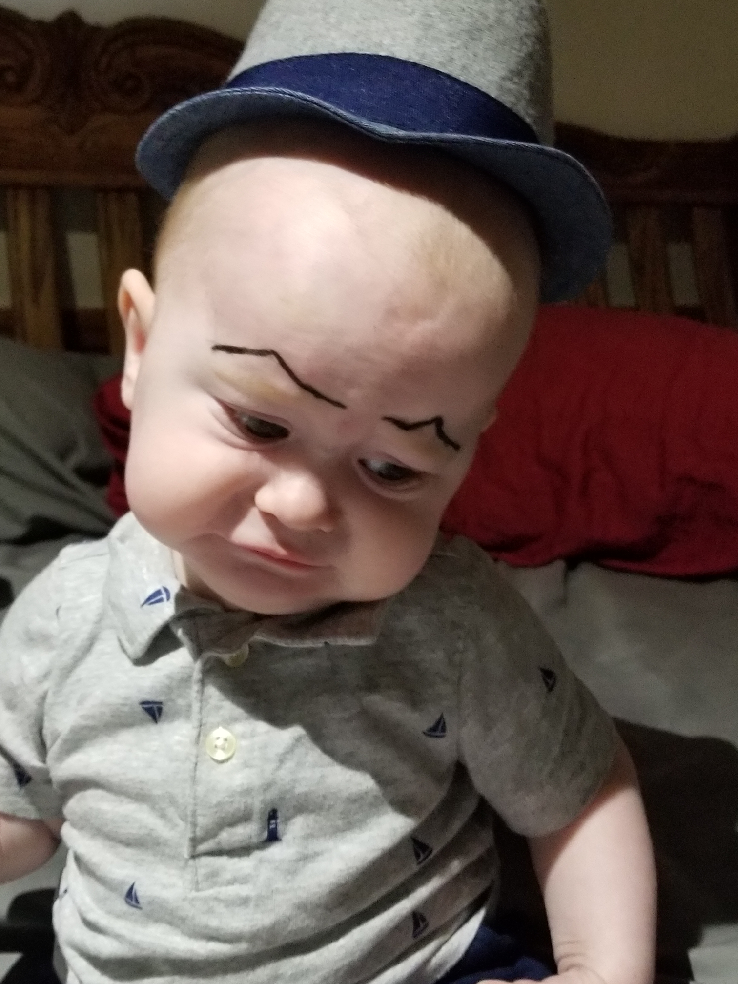 Sad baby, eyebrows Blank Meme Template