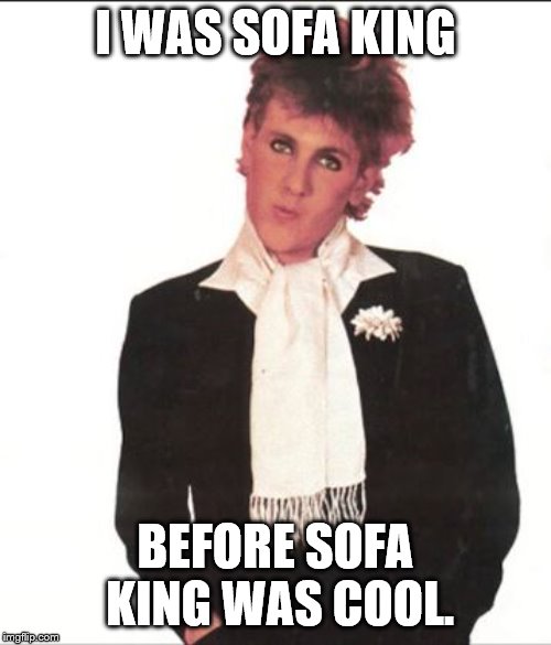 I WAS SOFA KING; BEFORE SOFA KING WAS COOL. | image tagged in plastic bertrand | made w/ Imgflip meme maker