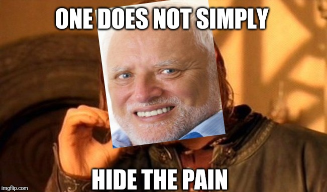 One Does Not Simply Meme | ONE DOES NOT SIMPLY; HIDE THE PAIN | image tagged in memes,one does not simply | made w/ Imgflip meme maker