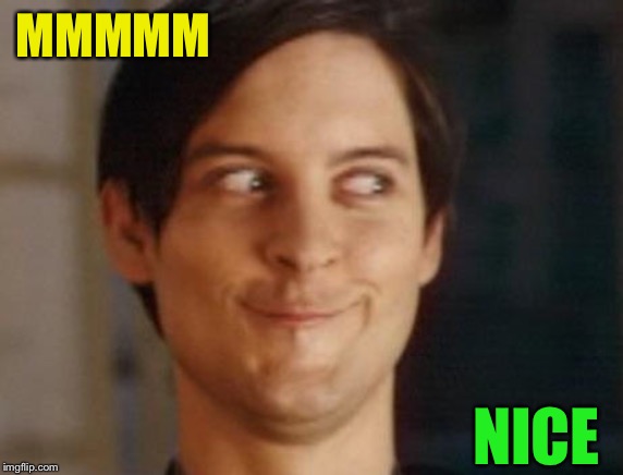 Spiderman Peter Parker Meme | MMMMM NICE | image tagged in memes,spiderman peter parker | made w/ Imgflip meme maker