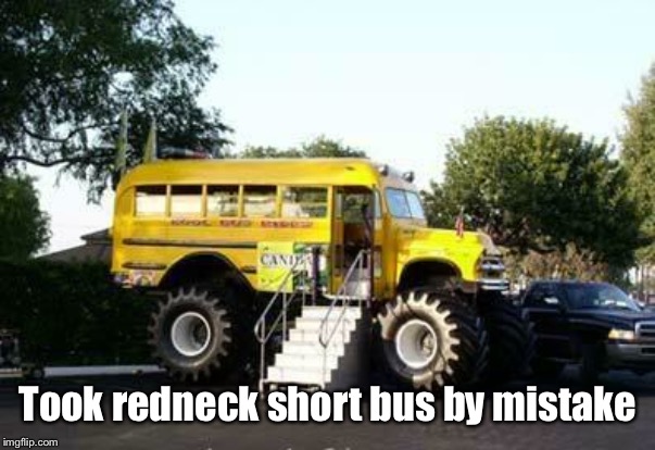 Redneck Short Bus | Took redneck short bus by mistake | image tagged in redneck short bus | made w/ Imgflip meme maker
