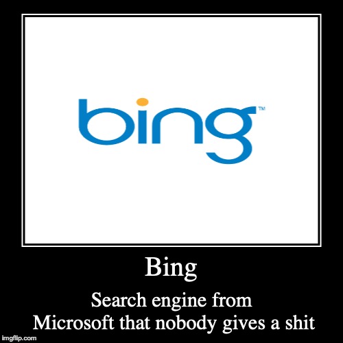 Bing | image tagged in funny,demotivationals,bing,search engine | made w/ Imgflip demotivational maker