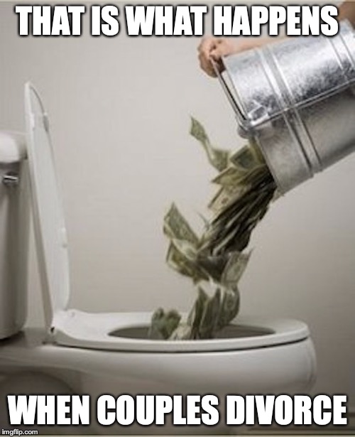 Divorce Money | THAT IS WHAT HAPPENS; WHEN COUPLES DIVORCE | image tagged in divorce,memes | made w/ Imgflip meme maker