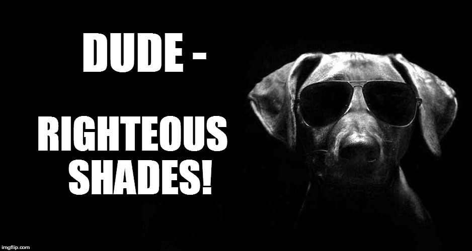 DUDE - RIGHTEOUS  SHADES! | made w/ Imgflip meme maker