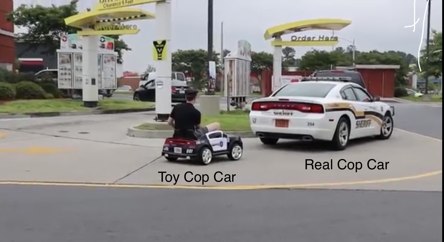 Charger Cop Car: Toy and Real Blank Meme Template