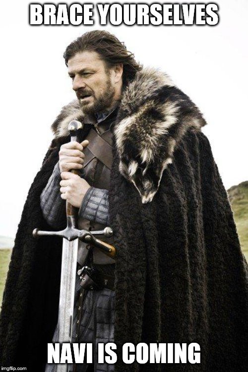 Brace Yourself | BRACE YOURSELVES; NAVI IS COMING | image tagged in brace yourself | made w/ Imgflip meme maker