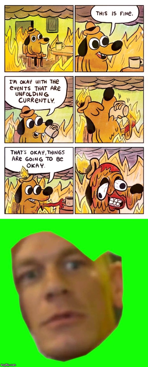 image tagged in this is fine dog,are you sure about that | made w/ Imgflip meme maker