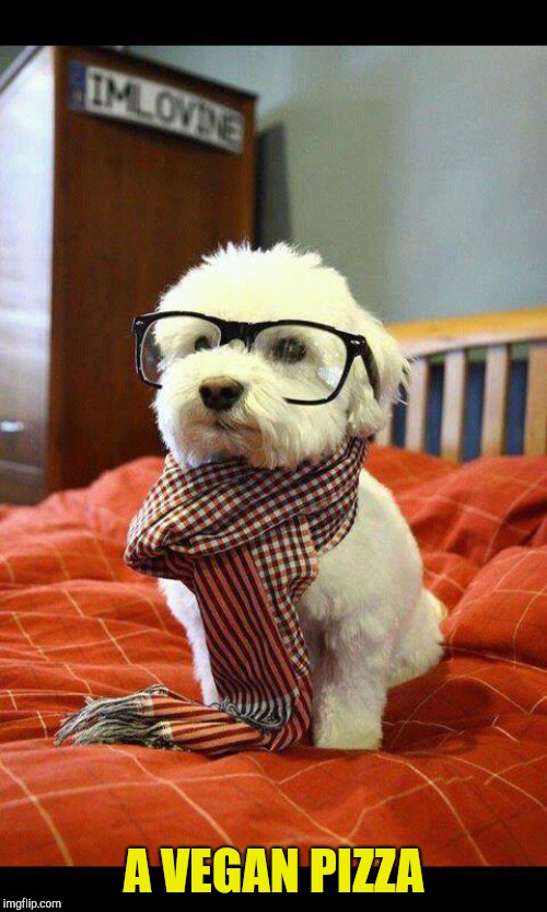Intelligent Dog Meme | A VEGAN PIZZA | image tagged in memes,intelligent dog | made w/ Imgflip meme maker