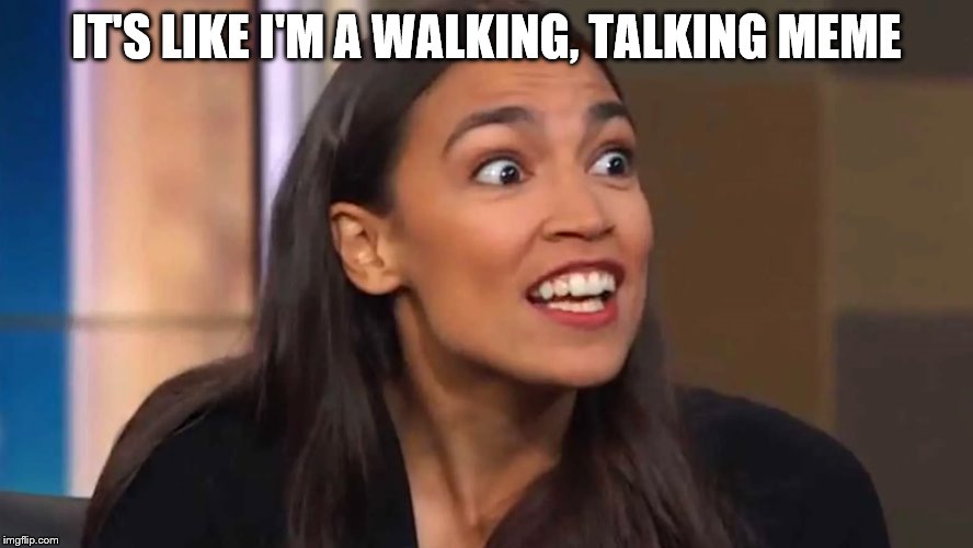 Crazy AOC | IT'S LIKE I'M A WALKING, TALKING MEME | image tagged in crazy aoc | made w/ Imgflip meme maker