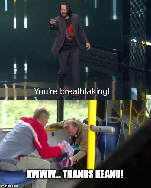 AWWW... THANKS KEANU! | made w/ Imgflip meme maker