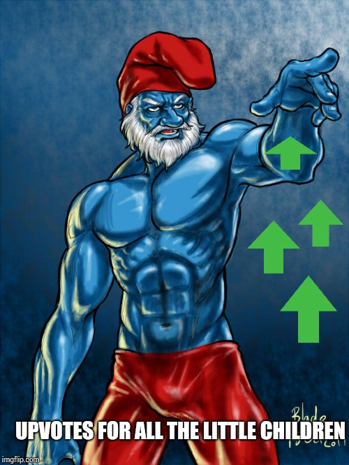 Upvote smurf Blank Meme Template