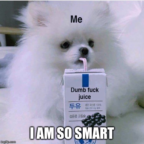 Dumbfuck juice | I AM SO SMART | image tagged in dumbfuck juice | made w/ Imgflip meme maker