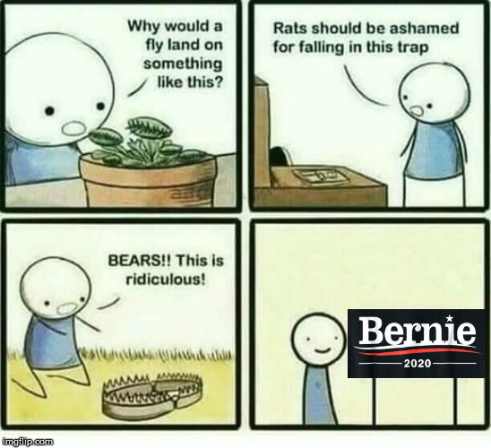 image tagged in trap,bernie sanders | made w/ Imgflip meme maker