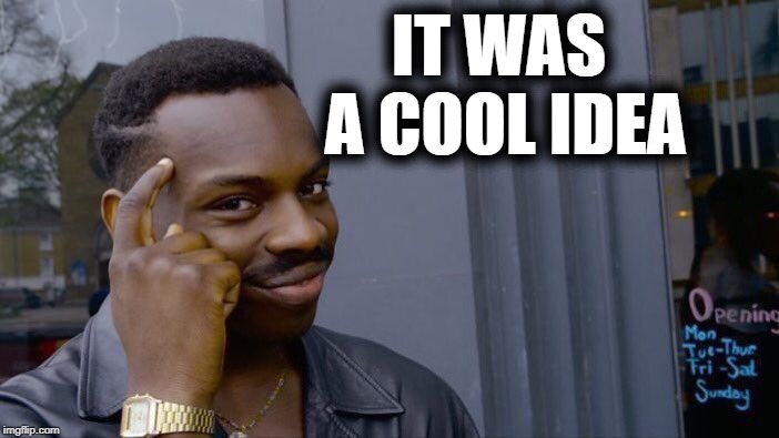 Roll Safe Think About It Meme | IT WAS A COOL IDEA | image tagged in memes,roll safe think about it | made w/ Imgflip meme maker