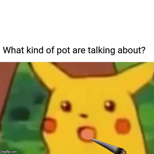 Surprised Pikachu Meme | What kind of pot are talking about? | image tagged in memes,surprised pikachu | made w/ Imgflip meme maker