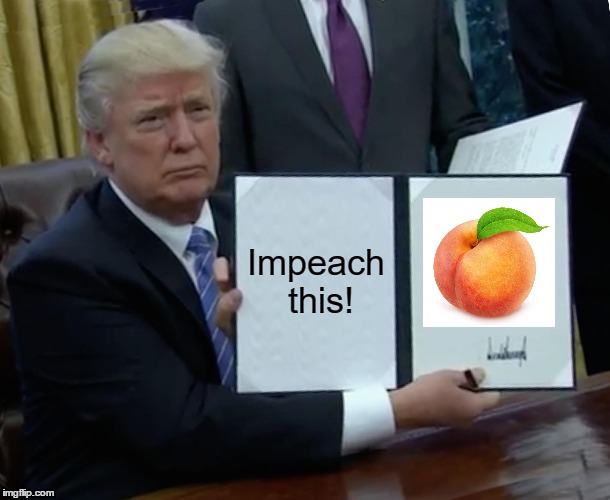 Impeach Trump | Impeach this! | image tagged in memes,trump bill signing,impeach trump,trump | made w/ Imgflip meme maker