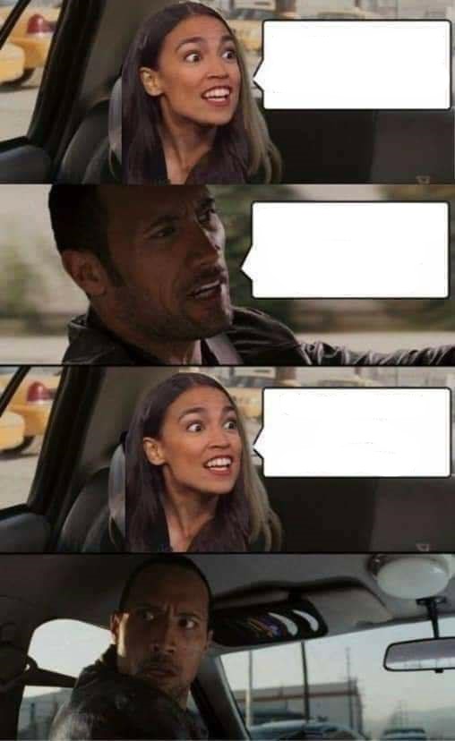 aoc and the rock Blank Meme Template