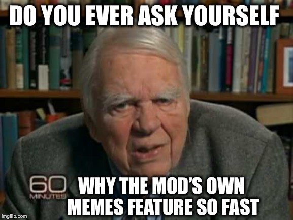 DO YOU EVER ASK YOURSELF WHY THE MOD’S OWN MEMES FEATURE SO FAST | made w/ Imgflip meme maker