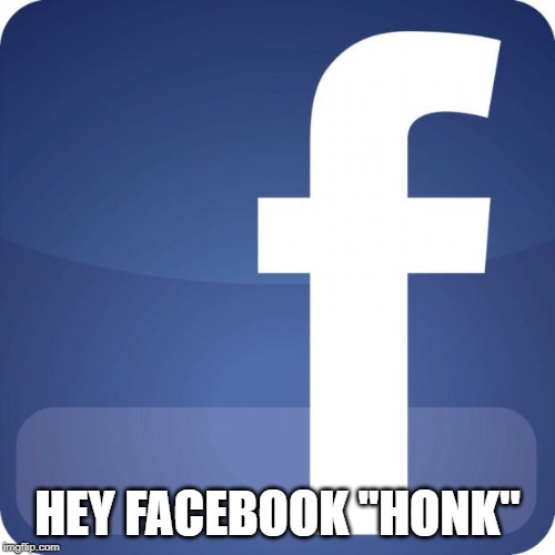 facebook | HEY FACEBOOK "HONK" | image tagged in facebook | made w/ Imgflip meme maker