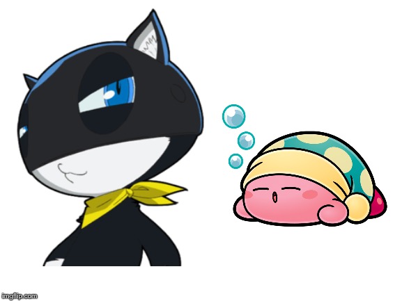 Morgana & Kirby | image tagged in blank white template | made w/ Imgflip meme maker