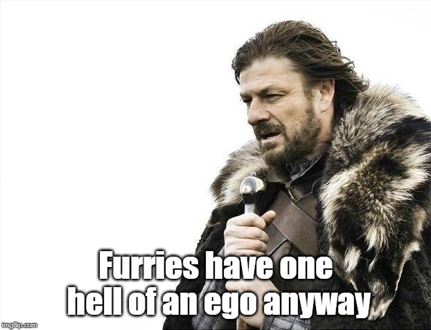 Brace Yourselves X is Coming Meme | Furries have one hell of an ego anyway | image tagged in memes,brace yourselves x is coming | made w/ Imgflip meme maker