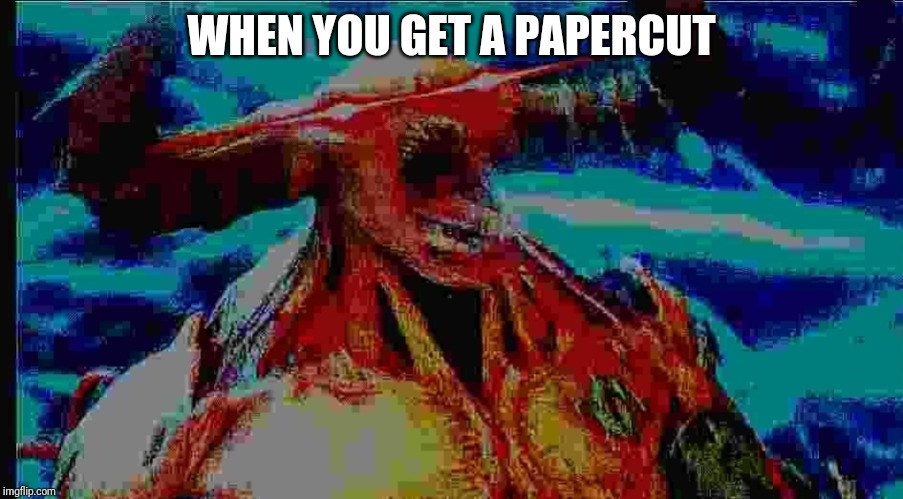 WHEN YOU GET A PAPERCUT | image tagged in doom | made w/ Imgflip meme maker