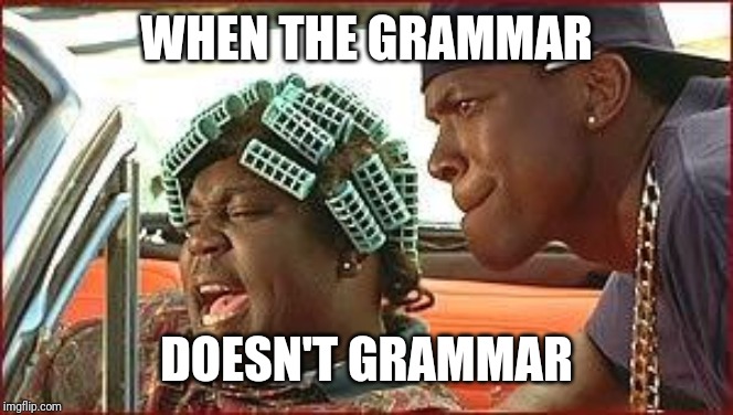 Big worm | WHEN THE GRAMMAR DOESN'T GRAMMAR | image tagged in big worm | made w/ Imgflip meme maker