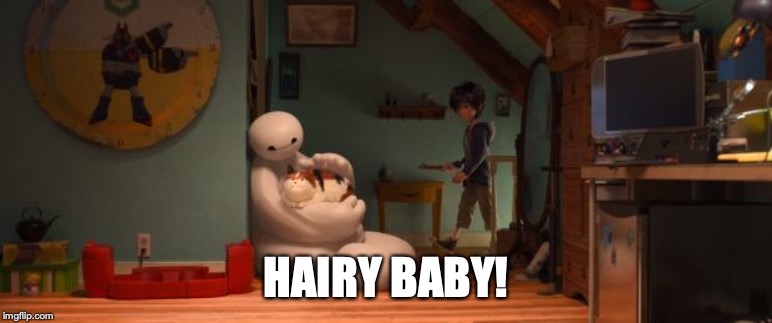 Hairy Baby Baymax | HAIRY BABY! | image tagged in hairy baby baymax | made w/ Imgflip meme maker